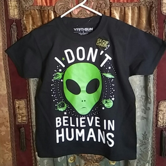 NWT FIFTHSUN boys I DONT BELIEVE IN HUMANS T-SHIRT - Picture 2 of 3